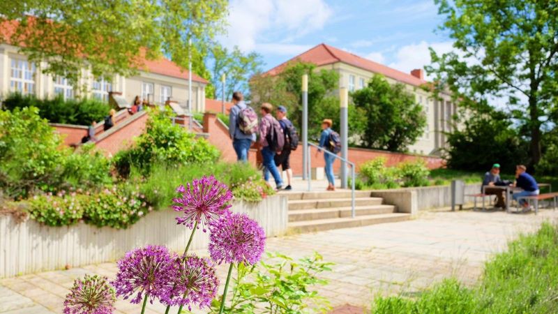 Das Bild zeigt eine Campusszene an der Hochschule Nordhausen