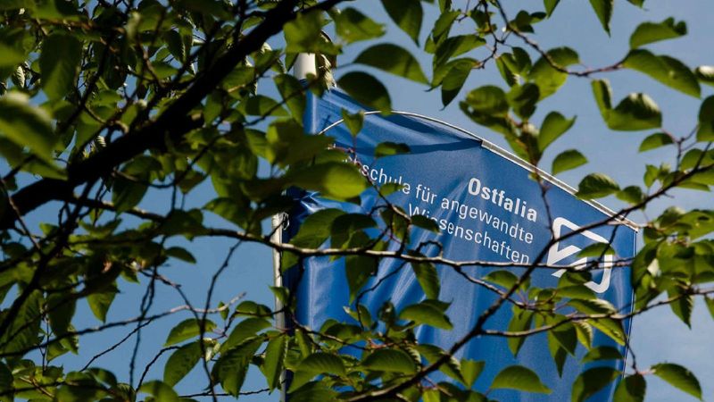 Das Bild zeigt die Fahne der Ostfalia Hochschule