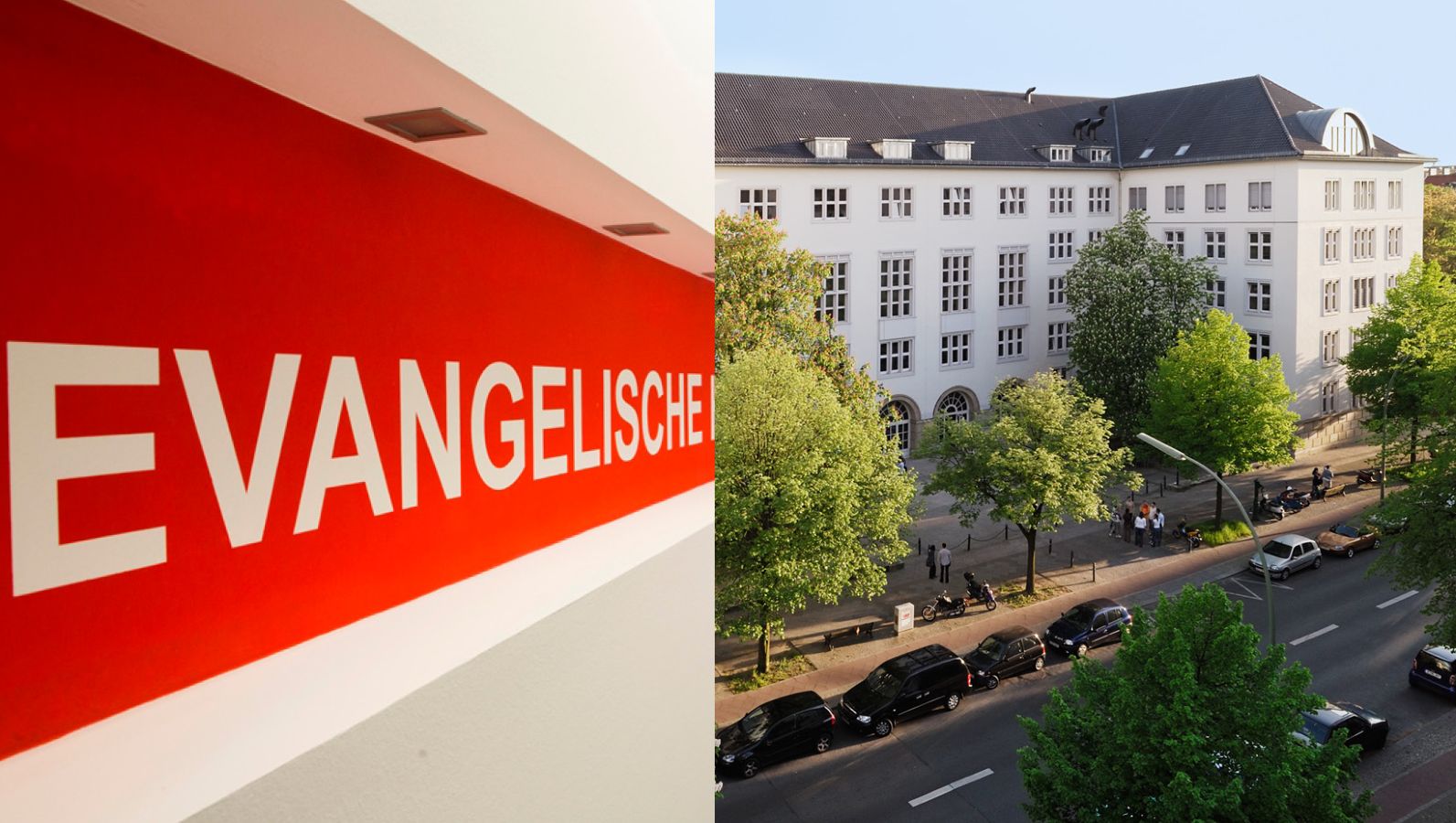 Das Bild zeigt eine Collage der HWR Berlin und der Evangelischen Hochschule RWL.